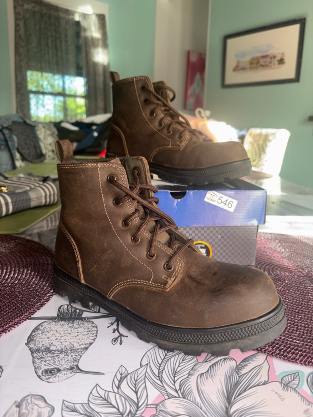 Skechers Brown Lace-Up Women's Work Boots